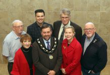 Northumberland County council (left to right, front to back): Cramahe Township mayor Mandy Martin, warden and Brighton mayor Brian Ostrander, deputy warden and Port Hope mayor Olena Hankivsky, Trent Hills mayor Bob Crate, Hamilton Township mayor Scott Gibb, Cobourg mayor Lucas Cleveland, and Alnwick/Haldimand mayor John Logel. (Photo: Northumberland County)