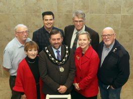 Northumberland County council (left to right, front to back): Cramahe Township mayor Mandy Martin, warden and Brighton mayor Brian Ostrander, deputy warden and Port Hope mayor Olena Hankivsky, Trent Hills mayor Bob Crate, Hamilton Township mayor Scott Gibb, Cobourg mayor Lucas Cleveland, and Alnwick/Haldimand mayor John Logel. (Photo: Northumberland County)