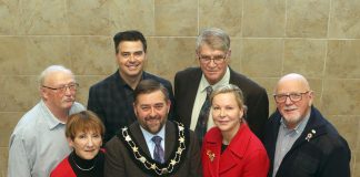 Northumberland County council (left to right, front to back): Cramahe Township mayor Mandy Martin, warden and Brighton mayor Brian Ostrander, deputy warden and Port Hope mayor Olena Hankivsky, Trent Hills mayor Bob Crate, Hamilton Township mayor Scott Gibb, Cobourg mayor Lucas Cleveland, and Alnwick/Haldimand mayor John Logel. (Photo: Northumberland County)