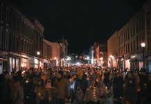 The six-month reconstruction project of Walton Street in downtown Port Hope was completed in time for the Candlelight Walk on November 27, 2024 that launched Port Hope's annual Candlelight Festival, which runs until January 2. (Photo: Lee Higginson / Facebook)