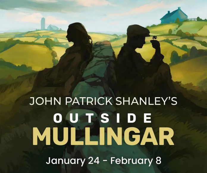 John Patrick Shanley's "Outside Mullingar" runs for 10 performances at the Peterborough Theatre Guild from January 24 to February 8, 2025. (Artwork: Colton DeKnock)