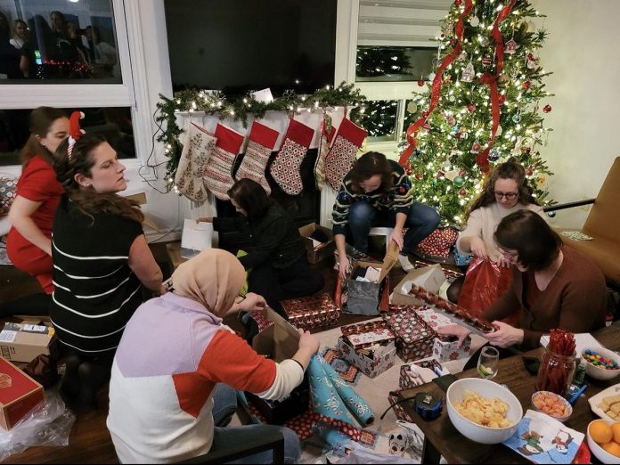 The Peterborough Women in Medicine group held a shoebox party in support of the Kawartha Lakes chapter of The Shoebox Project for Women and assembled and donated 26 gift-filled shoeboxes that have been delivered to Fourcast Addiction Services and will be distributed to women in need in Peterborough and area. (Photo courtesy of The Shoebox Project Kawartha Lakes)