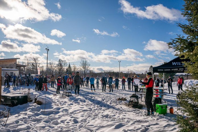 Organizer John Hauser addresses participants at the annual 8-Hour Ski Relay, hosted by the Kawartha Nordic Ski Club in North Kawartha Township on January 26, 2025. Donations can still be made for the annual event, which has a goal of raising $35,000 for the ComPassion Project. (Photo: Jeff Faulds Photography)