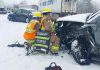 As many as 15 vehicles, including two tractor trailers, were involved in a multi-vehicle collision on Highway 401 between Port Hope and Cobourg on January 16, 2025. Five people were injured in the collision, including a 70-year-old Colborne man who was pronounced dead in hospital. (Photo: Northumberland OPP)