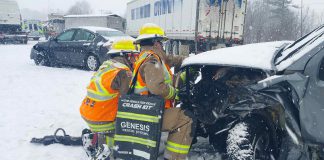 As many as 15 vehicles, including two tractor trailers, were involved in a multi-vehicle collision on Highway 401 between Port Hope and Cobourg on January 16, 2025. Five people were injured in the collision, including a 70-year-old Colborne man who was pronounced dead in hospital. (Photo: Northumberland OPP)