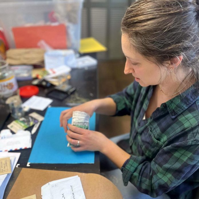 GreenUP native plant propagation coordinator Hayley Goodchild processing seeds collected in the fall. Each species has different needs when it comes to cleaning and preparing the seeds for propagation. (Photo: Yvonne Hollandy / GreenUP)