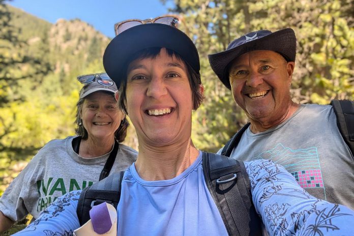 GreenUp executive director Tegan Moss with her father Ric Moss and her step-mother Jo Ann Hany Moss hiking in the mountains outside Denver, Colorado. Plastic has played an especially important role in the Moss family, even as today Tegan advocates for moving towards a circular economy without single-use plastics. (Photo: Tegan Moss)