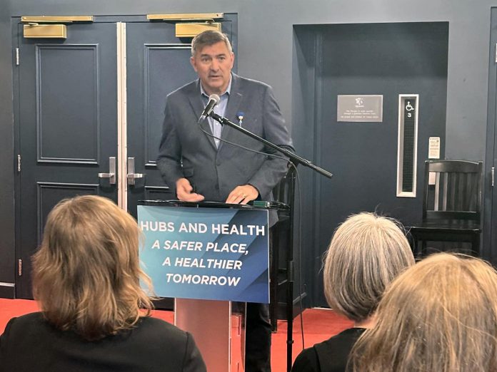 At Showplace Performance Centre on January 27, 2025, Peterborough-Kawartha MPP Dave Smith announced the Ontario government is investing $6.2 million in a Homelessness and Addiction Recovery Treatment (HART) Hub in Peterborough, one of 27 approved across Ontario. (Photo courtesy of MPP Dave Smith's office)