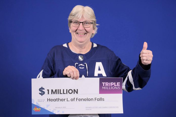 Heather Loney of Fenelon Falls claimed her $1 million at the OLG Prize Centre in Toronto on January 9, 2025. She purchased a winning ticket in the final draw of OLG's Triple Millions lottery on August 29, 2024. (Photo: OLG)