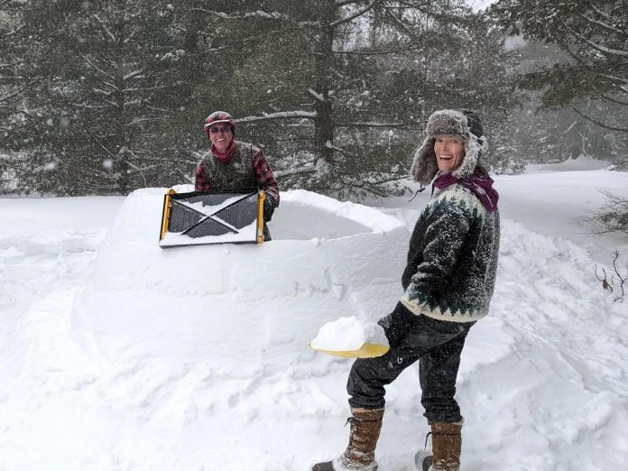 During the winter edition of the Hike Haliburton Festival, local businesses will be running paid excursions, including the Intro to Igloo Building experience hosted by Yours Outdoors. The experience will have an expert instructor teaching the basics of constructing the superior winter dwelling and even offer participants the chance to spend the night in one. (Photo courtesy of Yours Outdoors)