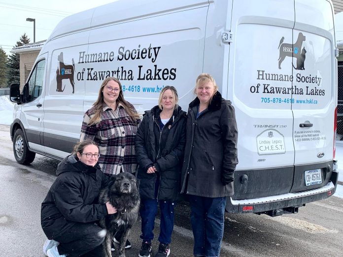 At its meeting on January 28, 2025, Kawartha Lakes city council accepted a staff report recommending that kennel and pound services on behalf of the municipality be awarded once again to the Humane Society of Kawartha Lakes, which had cancelled its service agreement with the municipality in March 2024 due to a strain on the organization. Pictured are society staff earlier in the month with a new van funded by the Lindsay Legacy C.H.E.S.T. Fund. (Photo: Humane Society of Kawartha Lakes)