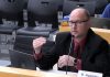 Brad Appleby, the City of Peterborough's director of planning, development and urban design, responds to a councillor's question about the proposed Strategic Land Acquisition and Conveyance Program during a city council meeting on January 27, 2025. (kawarthaNOW screenshot of City of Peterborough video)