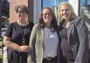 Peterborough County's economic development and tourism team (Tracie Bertrand, Rhonda Keenan, and Sarah Budd) pictured in September 2024 in front of the county's business information hub located in the former post office at 12 Queen Street in downtown Lakefield. The office serves as the central hub in a "hub and spoke" model that will provide services to businesses and residents across the county. (Photo: Peterborough County)