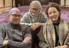 Directed by Jerry Allen (middle), the Peterborough Theatre Guild production of John Patrick Shanley's Irish romantic dramedy "Outside Mullingar" stars Steve Foote (left) as Anthony Reilly and Nancy Towns (right) as Rosemary Muldoon. The play will be staged for 10 performances from January 24 to February 8, 2025. (Photo: Paul Rellinger / kawarthaNOW)