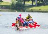 A dragon boat team races at Peterborough's Dragon Boat Festival in 2015. Since 2001, the annual festival has raised more than $4.5 million for breast cancer care at Peterborough Regional Health Centre. (Photo: Linda McIlwain / kawarthaNOW)