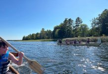 Some of the 20 First Nations and non-native youth who participated in the 2024 "Adventure in Understanding" 100-kilometre canoe journey. The annual program, organized by the Rotary Club of Peterborough Kawartha with the assistance of the Curve Lake First Nation Youth Committee and the co-operation of Camp Kawartha and the Canadian Canoe Museum, returns in 2025 from August 24 to 29. (Photo courtesy of Rotary Club of Peterborough Kawartha)