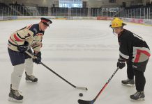 Members of Cobourg Police Service and Cobourg Fire Department will face off for the second annual "Battle of the Badges" hockey game at the Cobourg Community Centre on March 1, 2025 to raise funds for Big Brothers Big Sisters of South-West Durham and Northumberland. (Photo: Town of Cobourg)