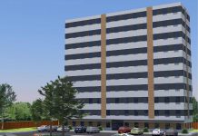 An early rendering of Brock Mission's proposed 10-storey building at 738 Chemong Road that would provide 52 units of housing for men and women transitioning from homelessness. (Graphic: Brock Mission)