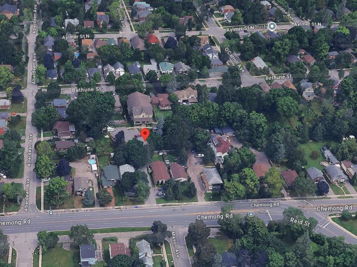 The proposed location of Brock Mission's six-storey building at 738 Chemong Road in Peterborough. (Map: Google Maps)