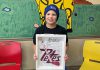 Five Counties Children's Centre staff, volunteers, and children like Kelton and their families are looking forward to attending the Peterborough Petes annual Next Gen Game on February 17, 2025 at the Peterborough Memorial Centre. Kelton's artwork was selected as the winning design to go on hundreds of miniature hockey sticks that will be available at the Family Day matinee game, which is a fundraiser for the regional children's treatment centre. (Photo courtesy of Five Counties)