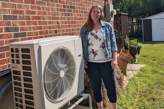 Deanna VandenBroek opted for a heat pump when replacing the oil furnace in her Peterborough home in 2023. The savings were significant, and she reduced her home's greenhouse gas emissions by 90 per cent. (Photo: Clara Blakelock / GreenUP)