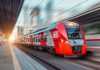 A high-speed passenger train. (Stock photo)