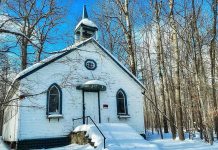 Built in 1925, the Kawartha Park Chapel is a heritage-designated property in Selwyn Township on the west side of Stoney Lake. The non-profit charity Hiawatha Chapel Association is aiming to raise $125,000 to restore the building and turn it into a community meeting place ahead of its 100th anniversary in August 2025. (Photo: Martha Hunt)