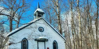 Built in 1925, the Kawartha Park Chapel is a heritage-designated property in Selwyn Township on the west side of Stoney Lake. The non-profit charity Hiawatha Chapel Association is aiming to raise $125,000 to restore the building and turn it into a community meeting place ahead of its 100th anniversary in August 2025. (Photo: Martha Hunt)