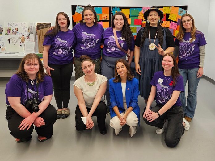 Organizers and speakers at the Peterborough Public Library for the 2024 International Women's Day community event organized by the Kawartha World Issues Centre and the Kawartha Sexual Assault Centre. This year's free community event takes place from 12:30 to 4:30 p.m. at the library, following a rally and march that begins at 11:30 a.m. at Peterborough City Hall. (Photo courtesy of Kawartha World Issues Centre)