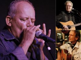 The annual "Blue Valentine" show is a tribute by local musicians to the music of Peterborough singer-songwriter Willie P. Bennett, who passed away in 2008. This year, the concert will also honour the music of late Peterborough singer-songwriters Cris Cuddy and Joe Hall. Emceed by "Washboard Hank" Fisher, the tribute runs on Saturday afternoon at Jethro's Bar + Stage in downtown Peterborough. (kawarthaNOW collage)