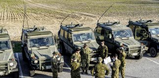 The Domestic Response Squadron of the 31 Canadian Brigade Group of the Canadian Army Reserve from London, Ontario participating in a training exercise in the Municipality of Chatham-Kent in April 2023. (Photo: 31 Canadian Brigade Group / Facebook)