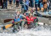 A team paddling their makeshift watercraft battles the current of the Ganaraska River during the 2018 "Float Your Fanny Down the Ganny" race in Port Hope. The 2025 event on Saturday, April 12 will see the return of the beloved Crazy Craft race, where participants build a raft out of any combination of items. This year's event also includes a new floaty category that was scheduled to make its debut last year but was cancelled due to inclement weather. (Photo: Walton St. Photography)