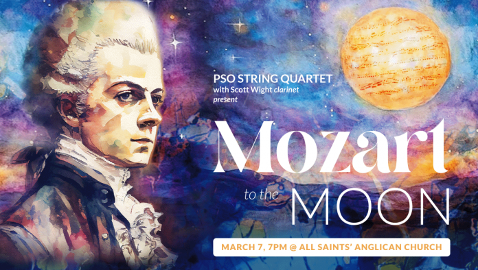 Among other classic string quartet compositions, "Mozart to the Moon" at All Saints' Anglican Church in Peterborough on March 7, 2025 will include a performance Mozart's groundbreaking clarinet quintet. Composed in 1789 not long after the clarinet was invented, the piece is believed to be the first to use the instrument as part of an extended string quartet.