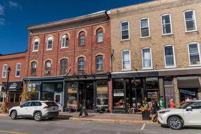 A few of the small businesses in downtown Millbrook. Peterborough County is encouraging business owners from across the county to share information about their businesses and the support they may need in the face of U.S. tariffs. (Photo courtesy of Peterborough County)