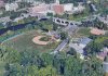 The baseball diamonds at Riverside Park (middle) and East City Bowl (upper right) in Peterborough's East City. (Photo: Google Maps)