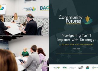 Community Futures Peterborough and municipal and business organization partners have come together to create a "tariff toolkit" aimed at helping local businesses navigate the impact of tariffs. (kawarthaNOW collage of supplied photos)
