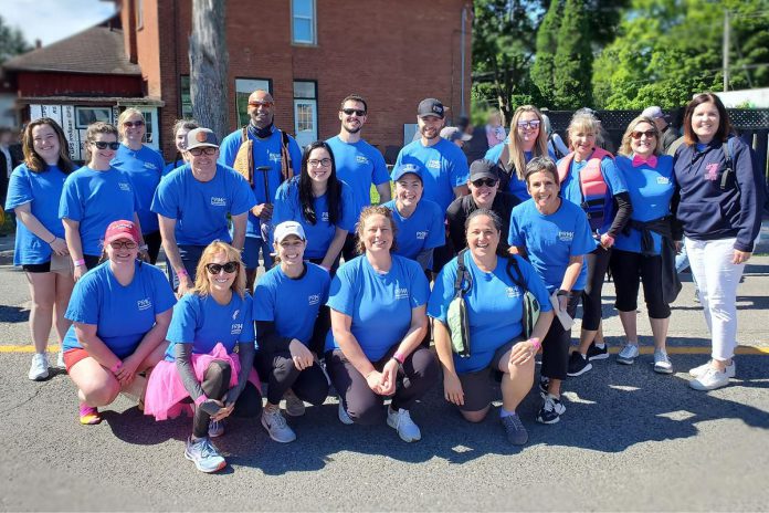 Linda Skilton (back row, second from right) was a regular participant in the Peterborough's Dragon Boat Festival fundraiser for the Peterborough Regional Health Centre (PRHC) Foundation even before she became a board member. A past board chair, Skilton enjoys hearing stories of grateful PRHC patients who have been inspired to become donors. (Photo courtesy of PRHC Foundation)