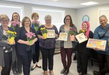 Lucy Roda (right), owner and Roda's Kitchen in Cobourg, and her team recently baked and decorated hundreds of Easter cookies in support of Community Care Northumberland's Meals on Wheels program, raising $5,800. (Photo: Community Care Northumberland / Facebook)