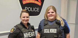 Cobourg police constable Josalyn Hilts and Northumberland Hills Hospital social worker Morgan Emerson of the Mental Health Engagement and Response Team (M-HEART), which has been expanded with increased after-hours support for residents experiencing mental health issues or substance use concerns. (Photo: Cobourg Police Service)