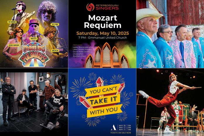 encoreNOW for May 5, 2025 features (from left to right, top and bottom) The Traveling Milburys, Peterborough Singers, The Plowboys, The Lowest of the Low, "You Can't Take It With You", and "Alice in Wonderland". (kawarthaNOW collage) encoreNOW for May 5, 2025 features (from left to right, top and bottom) The Traveling Milburys, Peterborough Singers, The Plowboys, The Lowest of the Low, "You Can't Take It With You", and "Alice in Wonderland". (kawarthaNOW collage)