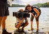Toronto-based filmmaker Rebeccah Love consults with cinematographer Eric Rowe on a scene from her debut feature-length "Fortescue", which was shot at her family cottage on Fortescue Lake just east of Kinmount in the Haliburton Highlands. Love will be attending all four screenings of the film at Highlands Cinemas in Kinmount over the Victoria Day long weekend. (Photo: Eli Meadow Ramraj)