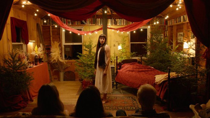 Rebeccah Love's debut feature-length "Fortescue" follows two friends, playwright Lea (Kelsey Falconer) and her actress friend Gabby (Chelsea Preston, pictured) who retreat to a lakeside cottage to stage a reimagined version of Rapunzel. Their idyllic summer is disrupted by the arrival of Lea's boyfriend Kevin (Tyson Coady), leading to tensions and, when Lea runs out of her medication, her descent into psychosis. (Photo: Eric Rowe)