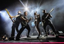 Canadian punk rock band Gob performing at Toronto's Scotiabank Arena on January 30, 2025 at the final show of Canadian rock band Sum 41's farewell tour. (Photo: Renegade Rock Photography)