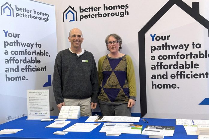 GreenUP energy advisors Bryn Magee and Clara Blakelock (who is also the Better Homes Peterborough program's energy coach) attended the 2025 Peterborough Home, Garden & Cottage Show at Healthy Planet Arena on April 5 and 6, 2025 to provide attendees with a sneak peek of the new program. (Photo: Reuben Dobyns and Hector Benigno)