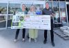Janice Brown (middle), pictured with Habitat for Humanity Peterborough & Kawartha Region (Habitat PKR) donor impact manager Natalie Raponi and Chemong Home Hardware Building Centre co-owner and store leader Fred Sweeting, was one of the two winners in Habitat PKR's second annual "The Big Flip" furniture flipping contest. Brown won the "Big & Bold" category for transforming a dresser. (Photo courtesy of Habitat PKR)