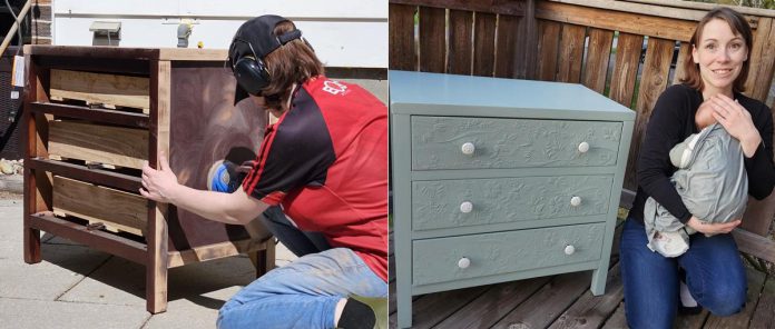 Jordanne Posch, winner of the "Small but Mighty" category in the second annual "The Big Flip" furniture flipping contest presented by Habitat for Humanity Peterborough & Kawartha Region (Habitat PKR) in partnership with Chemong Home Hardware Building Centre, refinished a dresser with embossing on the drawers and cabinet paint and polyurethane. (Photos courtesy of Jordanne Posch)