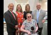 The late Kathryn Peeters pictured in June 2023 holding her Barbara McArthur Award of Distinction from the City of Kawartha Lakes, along with city councillor Charlie McDonald, kawartha Lakes Accessibility Advisory Committee chair Diane Engelstad, Kawartha Lakes Inclusion, Equity, Diversity and Accessibility (IDEA) Partner Christine Briggs, and Mayor Doug Elmslie. A new Youth Accessibility Award, to be presented at the Accessibility Awareness Recognition Awards in 2026, will be named after Peeters. (Photo: City of Kawartha Lakes)