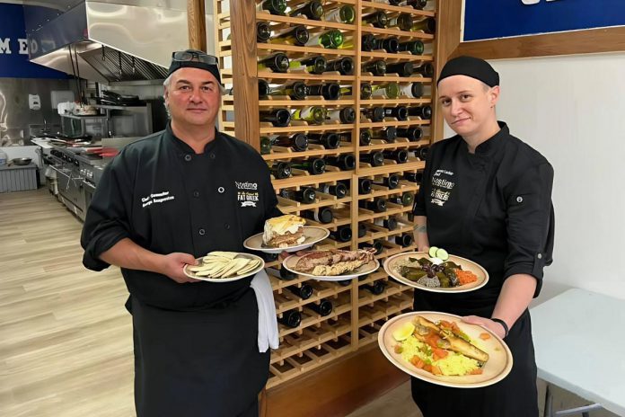 George Anagnostou and Shannon LeClair, co-owners of Nòstimo By The Original Greek in Peterborough, are offering a VIP dinner package in advance of a concert by internationally renowned guitarist Pavlo on the Mother's Day weekend. The package includes a three-course dinner with beer or wine, VIP seating at the May 10 concert at Market Hall Performing Arts Centre, and a meet and greet with Pavlo at the restaurant. (Photo courtesy of Nòstimo By The Original Greek) George Anagnostou and Shannon LeClair, co-owners of Nòstimo By The Original Greek in Peterborough, are offering a VIP dinner package in advance of a concert by internationally renowned guitarist Pavlo on the Mother's Day weekend. The package includes a three-course dinner with beer or wine, VIP seating at the May 10 concert at Market Hall Performing Arts Centre, and a meet and greet with Pavlo at the restaurant. (Photo courtesy of Nòstimo By The Original Greek)
