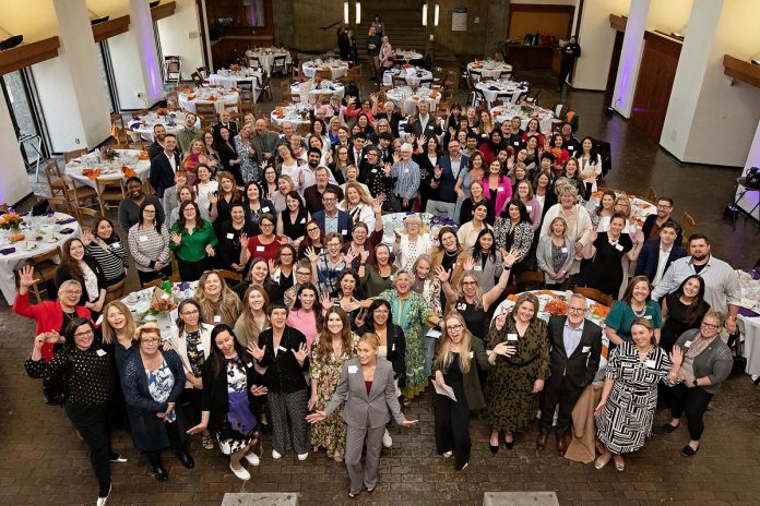 A sold-out crowd of 200 people attended the Peterborough and Kawarthas Chamber of Commerce's inaugural Luminary Awards celebration at the Great Hall of Trent University's Champlain College on May 8, 2025, which saw awards in five categories that recognize women at all stages of their careers presented to Sheena Howard, Jenisha Sanjit Arora, Rachel Stark, Tiffany Arcari, and Jeannine Taylor. (Photo: Jordan Lyall Photography) A sold-out crowd of 200 people attended the Peterborough and Kawarthas Chamber of Commerce's inaugural Luminary Awards celebration at the Great Hall of Trent University's Champlain College on May 8, 2025, which saw awards in five categories that recognize women at all stages of their careers presented to Sheena Howard, Jenisha Sanjit Arora, Rachel Stark, Tiffany Arcari, and Jeannine Taylor. (Photo: Jordan Lyall Photography)