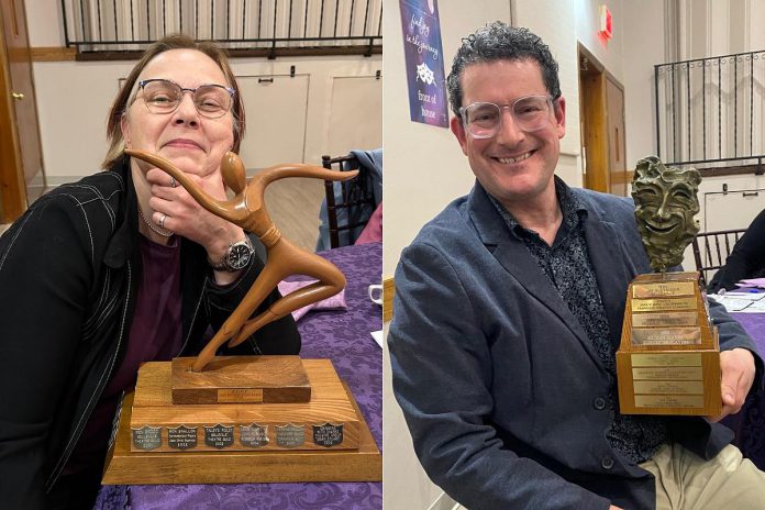 At the awards brunch for the Eastern Ontario Drama League's 2024-25 Full-Length Festival, held in April 27, 2025 at The StoneHouse Hall in Peterborough, the Peterborough Theatre Guild won three awards and six honourable mentions for its production of "Silent Sky" by Lauren Gunderson, which ran from March 21 to April 5 at the Guild Hall in Peterborough's East City. Esther Vincent won the Deep Rivers Players Award for Best Visual Presentation for her work on lighting and projection design and Kevin O'Neill won the Arnold Connerty Adjudicator's Award for Outstanding Male Actor in a Supporting Role for his performance as Peter Shaw. (Photos courtesy of Peterborough Theatre Guild)